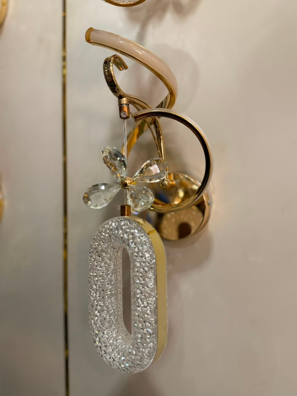 Crystal Flower Bell Pendant Style Wall Lamp